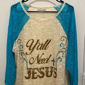 Women's "Y'all Need Jesus" Top Size 3XL
